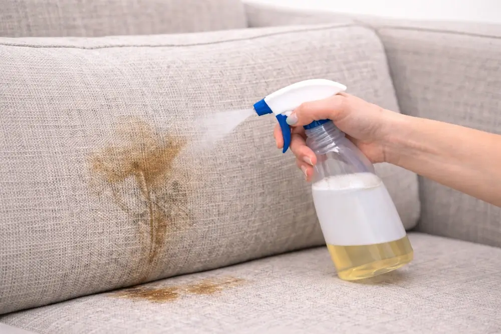 Cleaning a stain from a couch